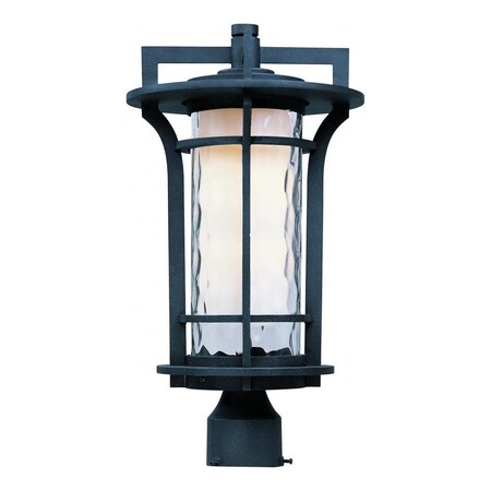 Maxim One Light Water Glass Glass Black Oxide Post Light 30480WGBO